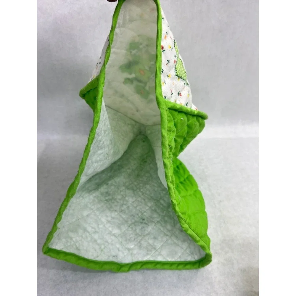 Vintage Alex Quilted Toaster Cover Green Floral Basket Retro Kitchen Cottagecore